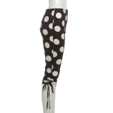 EVE Polka Dot Print Drawstring Seventh Pants GYME-K6P08267A