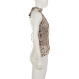 EVE Leopard Hollow Out Backless Tank Tops GPKJ-MR48559