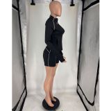 EVE Casual Solid Color Sport Two Piece Shorts Set FOSF-8858