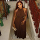 EVE Solid Color Sleeveless Backless Maxi Dress GJYO-JD303723