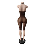 EVE Solid Color Halterneck Tight Romper MEM-88701