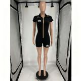 VIP1 Print Zipper Sport Romper FOSF-8861
