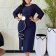 EVE Plus Size 3D Flowers Ruffles Midi Dress GATE-612