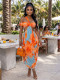 EVE Sexy Print Irregular Backless Maxi Dress BMF-885