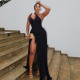 EVE Solid Color Irregular Backless Maxi Dress GJYO-JD303131