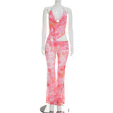 EVE Print Halterneck Backless Jumpsuit GDSF-Q26JP042