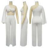EVE Single Shoulder Long Sleeve Two Piece Pants Set YF-10741