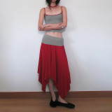 EVE Sling Tank Top Irregular Long Skirt Suit XEF-K6S09935A