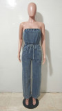 EVE Fashion Denim Wrap Chest Jumpsuit LX-8609