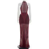 EVE Mesh Patchwork See Through Sleeveless Maxi Dress GDSF-D26DS180