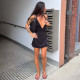 EVE V Neck Solid Color Backless Mini Dress GLAG-D6321330F