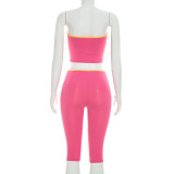 EVE Solid Color Wrap Chest Two Piece Pants Set GDSF-Q26ST074