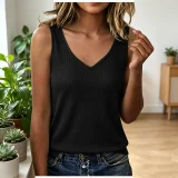EVE V Neck Knits Sleeveless Tank Top GYZY-9033