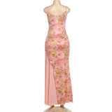 EVE Sexy Print Sling Maxi Dress XEF-K6D09965A