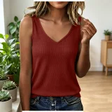 EVE V Neck Knits Sleeveless Tank Top GYZY-9033