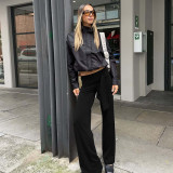EVE Loose Solid Color Patchwork Pants GLAG-P6321383F