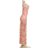 EVE Sexy Print Sling Maxi Dress XEF-K6D09965A