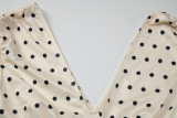 EVE Polka Dot Print V Neck Tie Up 2 Piece Skirt Set  GLAG-S6421410F