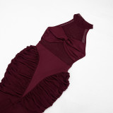 EVE Mesh Patchwork See Through Sleeveless Maxi Dress GDSF-D26DS180