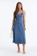 EVE Sleeveless Backless Denim Midi Dress LX-6080