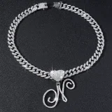 EVE 26 Letter Pendant Punk Cuban Chain Necklace YWSG-2025