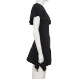 EVE Slash Shoulder Short Sleeve Mini Dress GPKJ-MR49536