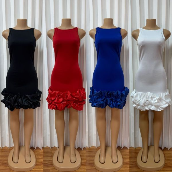 EVE Solid Color O Neck Mini Dress GADE-8941