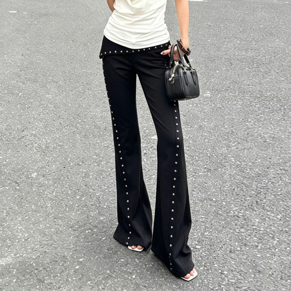 EVE Riveted Webbing Knit Flared Pants GPKJ-MR47692