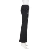 EVE Riveted Webbing Knit Flared Pants GPKJ-MR47692