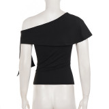 EVE Solid Color Short Sleeve T Shirt GPKJ-MR49000