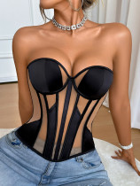 EVE Mesh Patchwork Shaping Corset Tops GXYR-250702