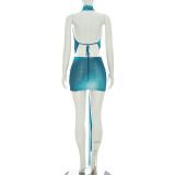 EVE Halterneck Backless Tie Up Two Piece Skirts Set GDSF-J26ST198