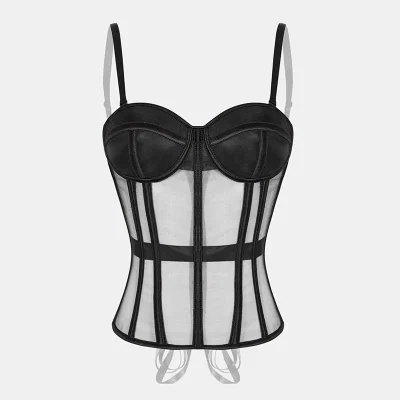 EVE Mesh Bandeau Tie Fishbone Corset GXYR-241002