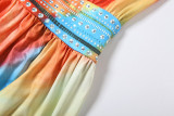 EVE One Shoulder Print Split Maxi Dress GZJQ-K6D08884A