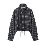EVE Polka Dot Print Long Sleeve Zipper Coats GYZS-BB058