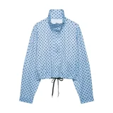 EVE Polka Dot Print Long Sleeve Zipper Coats GYZS-BB058