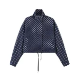 EVE Polka Dot Print Long Sleeve Zipper Coats GYZS-BB058