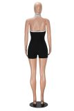 EVE Contrast Color Backless Romper GXYF-H0501