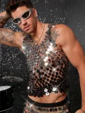 EVE Men's Sequined Sexy Hollow Out Tank Top GZYY-W25109
