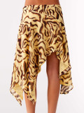 EVE Leopard Print Irregular Skirt(With Lined) SHD-8111