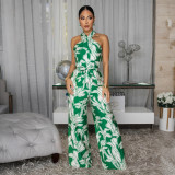 EVE Print Sleeveless Belt Slim Jumpsuit CYA-902413