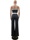 EVE Contrast Color Stripe Two Piece Pants Set QODY-6078