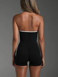 EVE Contrast Color Backless Romper GXYF-H0501