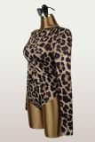 EVE Print Slash Shoulder Long Sleeve Bodysuit YWXS-K25L1630