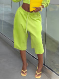 EVE Solid Color Loose Drawstring Shorts SH-391600