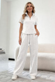 EVE Solid Color Lapel Two Piece Pants Set SSNF-211523