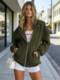 EVE Plus Size Solid-Color Thickened Hoodie Coat SSNF-2021852A