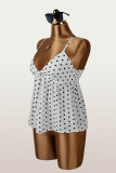 EVE Polka Dots Print V Neck Top GXIY-K26L2431