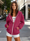 EVE Plus Size Solid-Color Thickened Hoodie Coat SSNF-2021852A