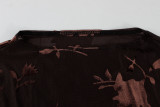 EVE Mesh Print See Through Spli Maxi Dress YWXS-K25L1759